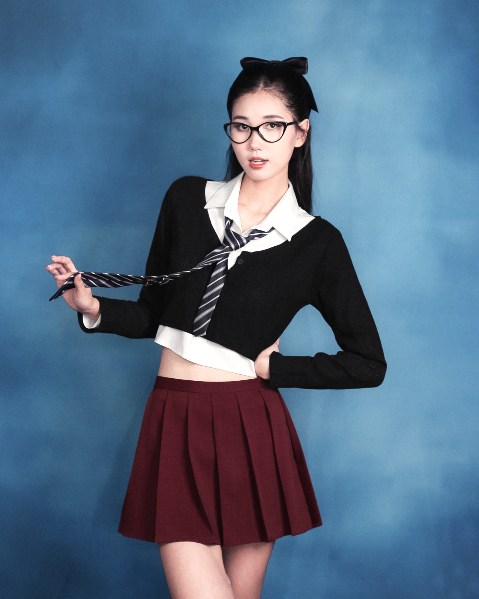 DALLA Áo cardigan croptop cổ V basic (CDG06)