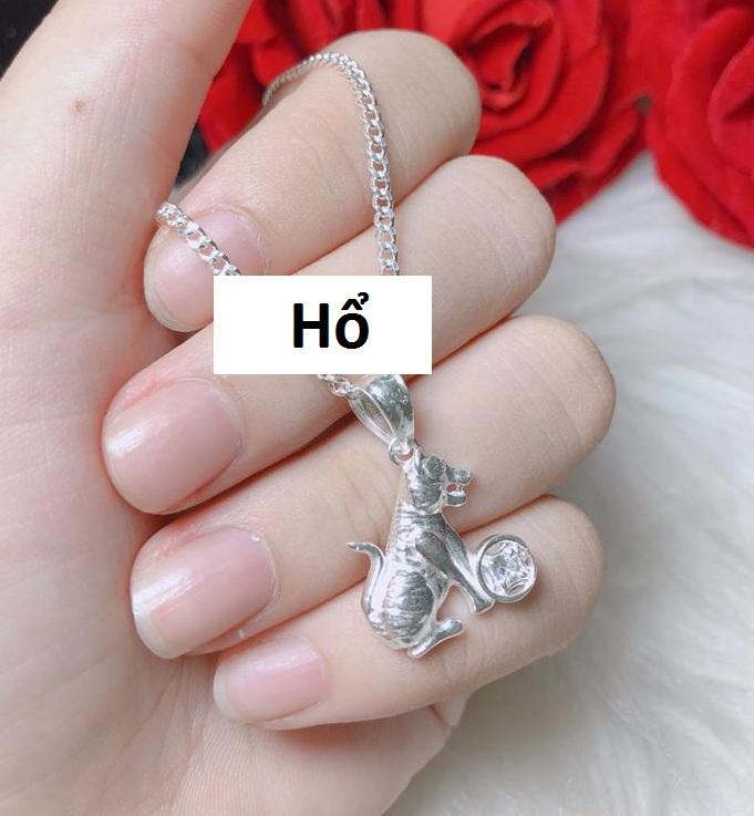 Mặt dây chuyền bạc 12 con giáp kim tiền (không dây)