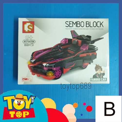 Đồ chơi ghép lắp ráp xe ô tô dạng chiến cơ chiến xa siêu ngầu pull back xe kéo lùi Sembo Block 607203