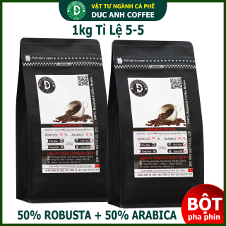 1kg cà phê bột pha phin tỉ lệ 5-5 rang mộc DUC ANH COFFEE (50% robusta + 50%arabica) thơm - đậm đắng - chua nhẹ - cafe đức anh - cà phê Đức Anh - cafe pha phin thumbnail