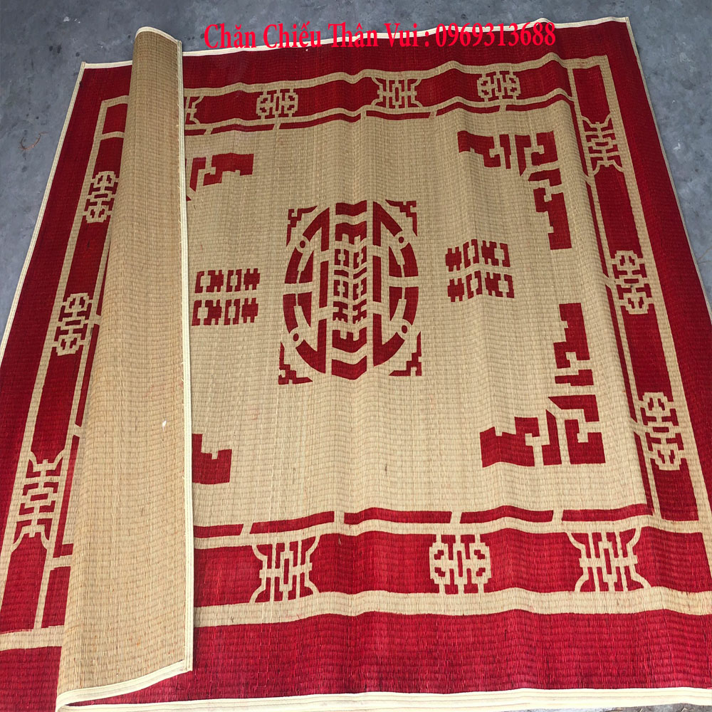 Chiếu Cói In Gấm - Chiếu Cói Thái Bình Kích Thước 1m5x1m9