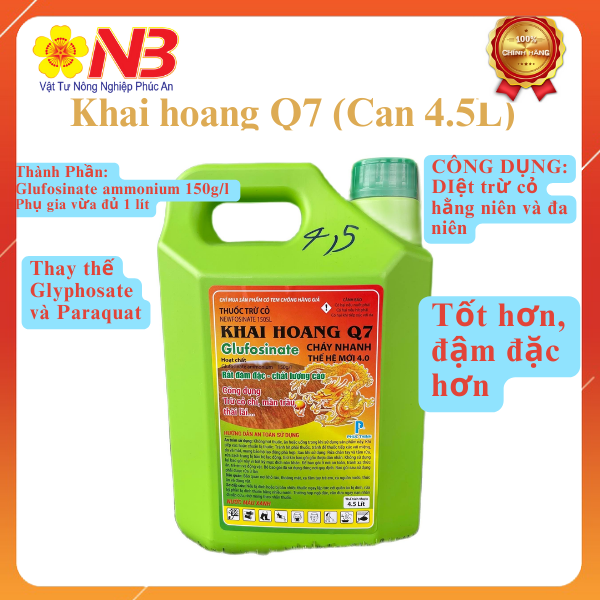 Can 4,5 lit thuốc trừ cỏ khai hoang q7 - 4,5 lit - glufosinate 150g/lit