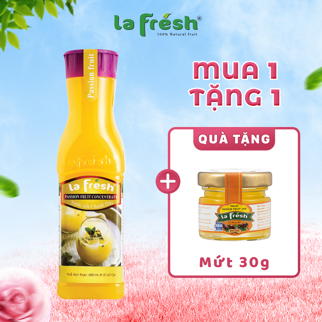 Nước Cốt Chanh Dây Lafresh Đà Lạt Chai 650ml