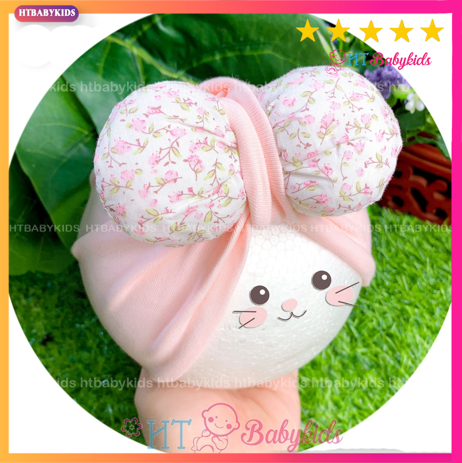 Mũ Turban Cho Bé Gái Nơ Tiểu Thư