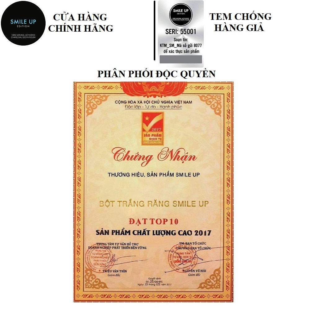 [HCM]Than hoạt tính trắng răng SMILE UP 100gram