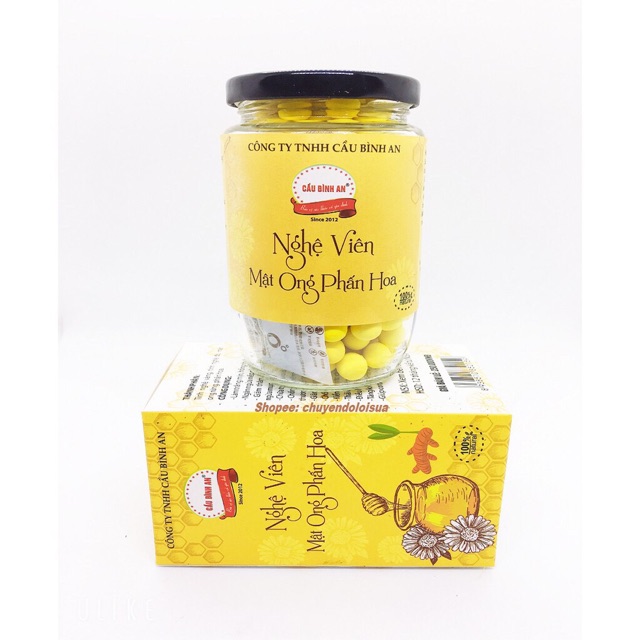 Viên nghệ mật ong phấn hoa cầu bình an