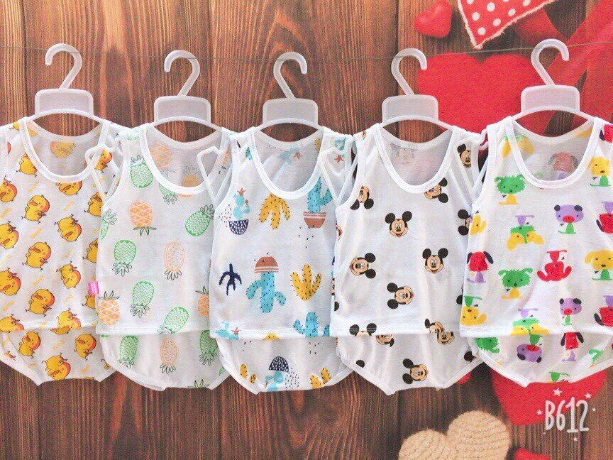 Combo 5 bộ chip cotton in hình trái cây