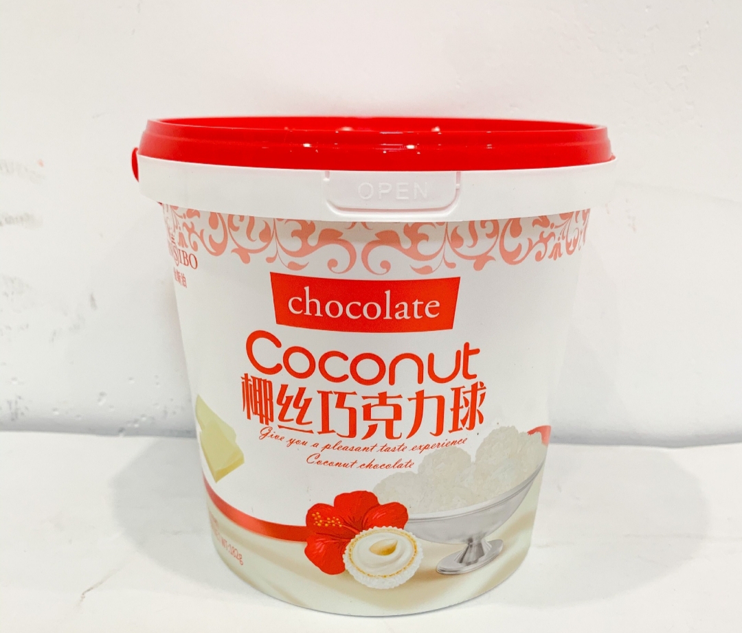 [Sẵn hàng] Viên Socola trắng phủ dừa bào sợi hộp 182gr
