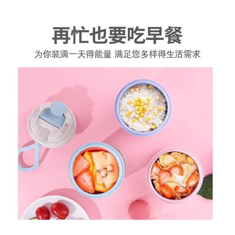 Cốc giữ nhiệt lúa mạch kèm thìa 500ml