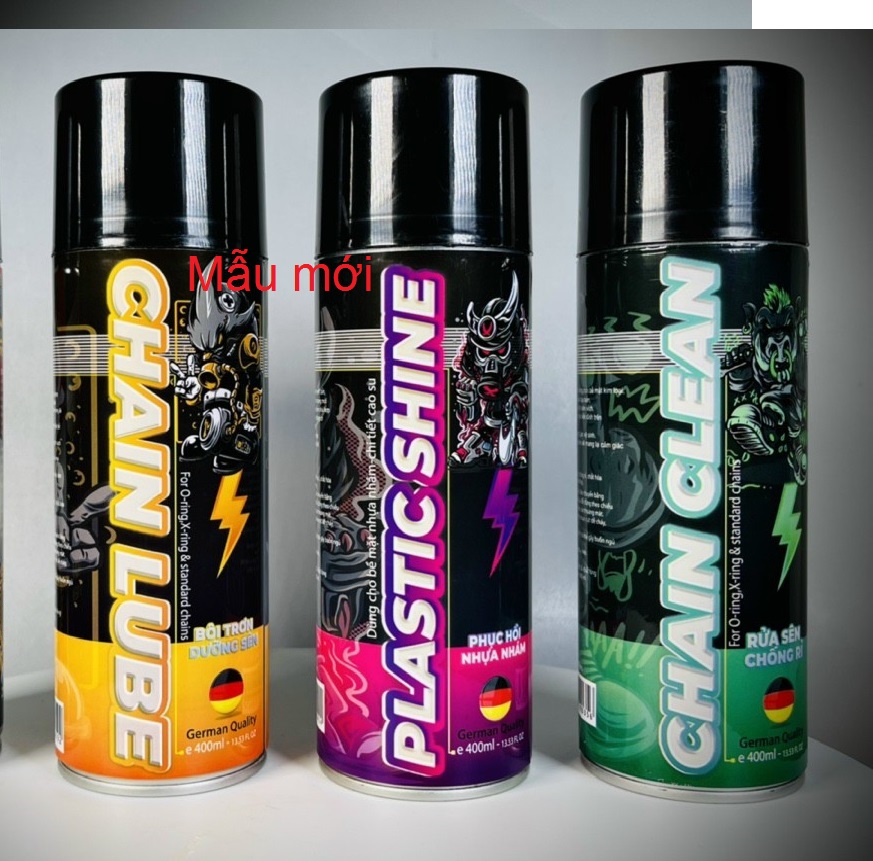 [HCM][Bộ Bảo Dưỡng Xe] combo 3 chai xịt dưỡng sên Spray king chai vệ sinh sên Spray King dưỡng nhựa đen-đánh bóng lốp--