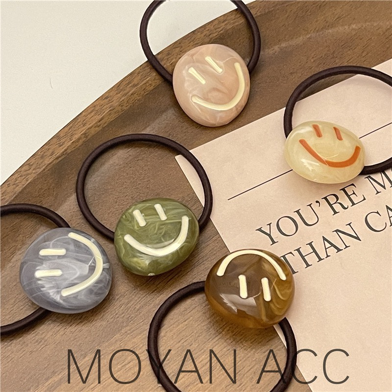 [Tím.Little] Dây thun cột tóc mặt cười smile  phụ kiện chun buộc tóc dễ thương