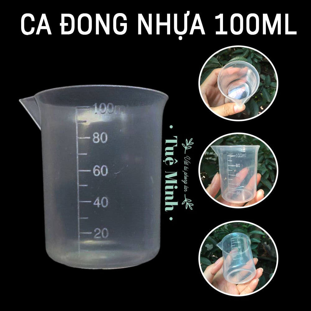 Set 3 dụng cụ ly đong nhựa có vạch chia định lượng 5ml, 50ml, 100ml