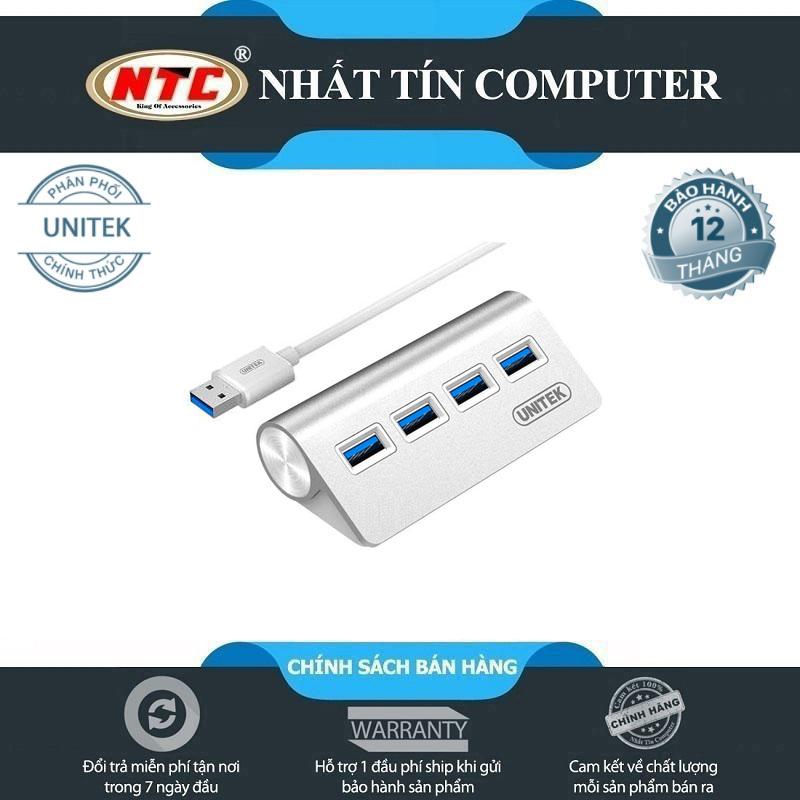 HUB chia USB 3.0 Unitek Y-3186 ra 4 cổng USB - hỗ trợ tốc độ lên đến 5Gbps (Trắng) - Nhất Tín Computer