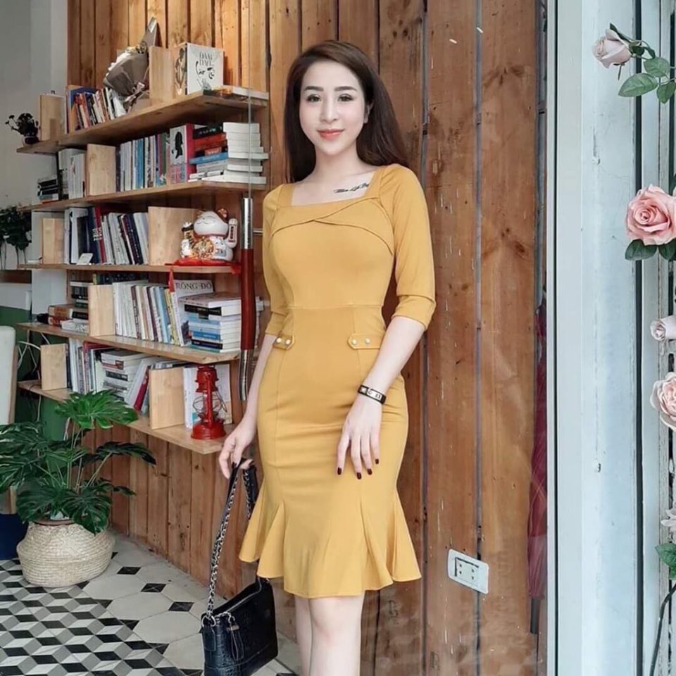 Đầm Nữ ( Váy Nữ ) Hai Dây Đuôi Cá Tay Lỡ Thời Trang Bambo