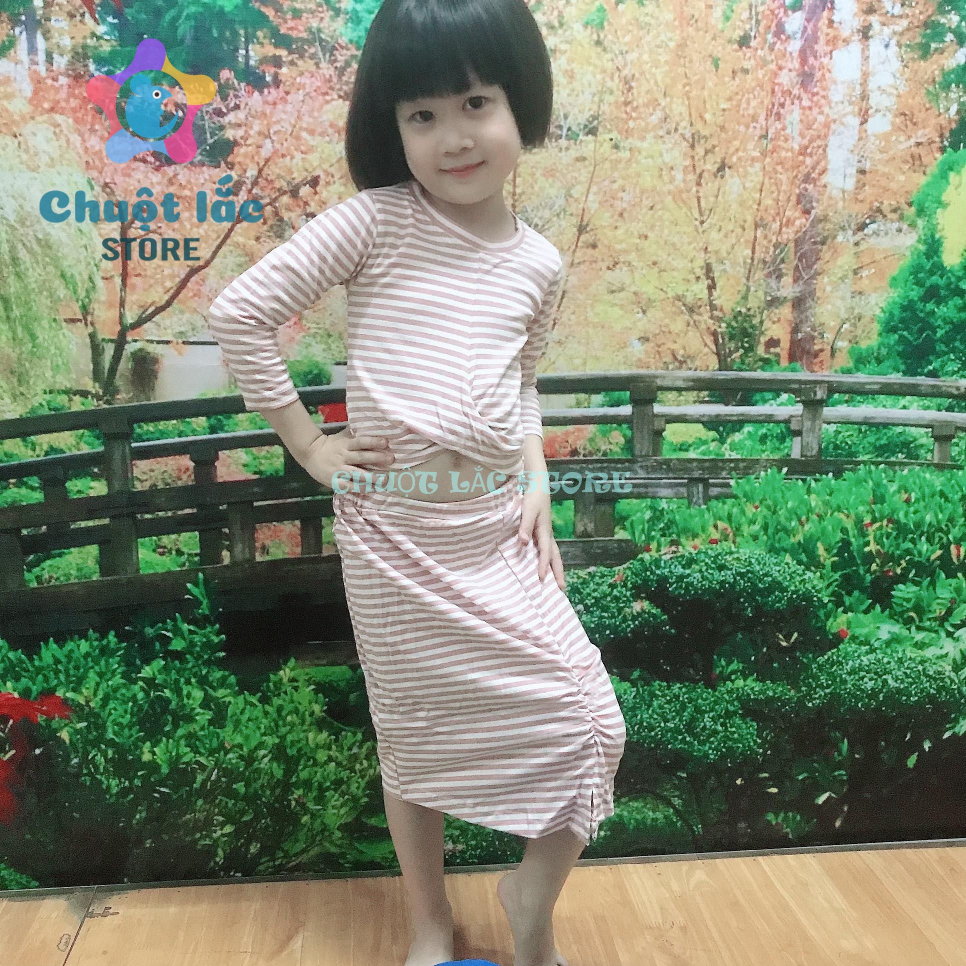 [HCM]Đầm váy body bé gái Sét áo váy bé gái dài tay kiểu áo croptop váy nhún chất cotton len tăm 4 chiều mềm mại cho bé từ 4kg đến 18kg