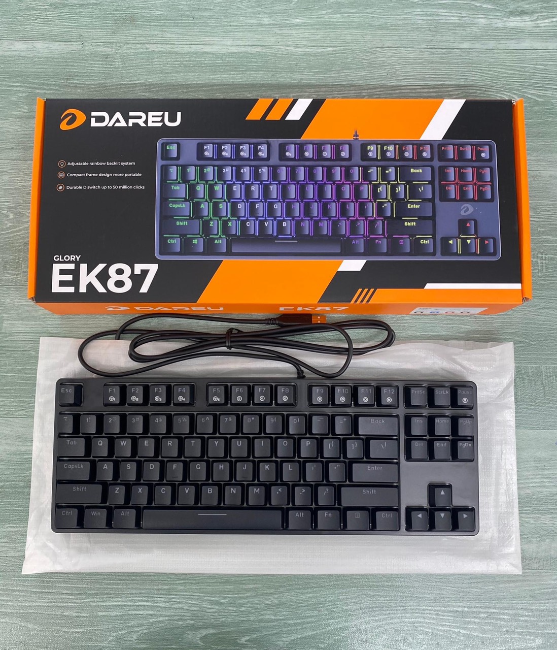 Bàn phím cơ DAREU EK87 Black Gaming (Multi Led, Blue/ Brown/ Red D switch)