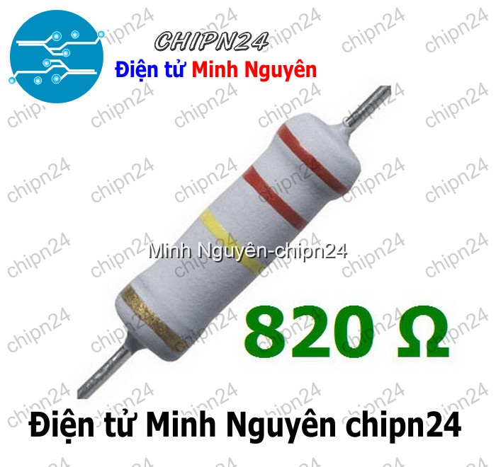 [5 con] (F368) Điện Trở 820R 2W 5% - HH002153