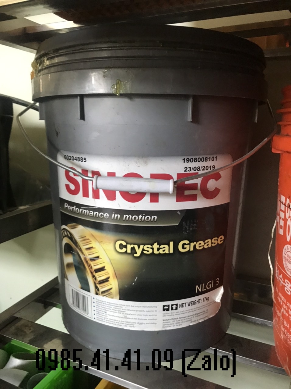 Mỡ bò chịu nhiệt đa dụng SINOPEC CRYSTAL GREASE NLGI 3 17kg/ xô