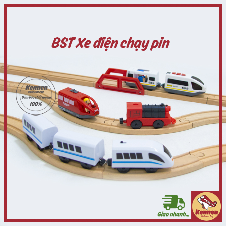 Đồ chơi xe lửa xe điện chạy trên nền phẳng hoặc ray cho bé