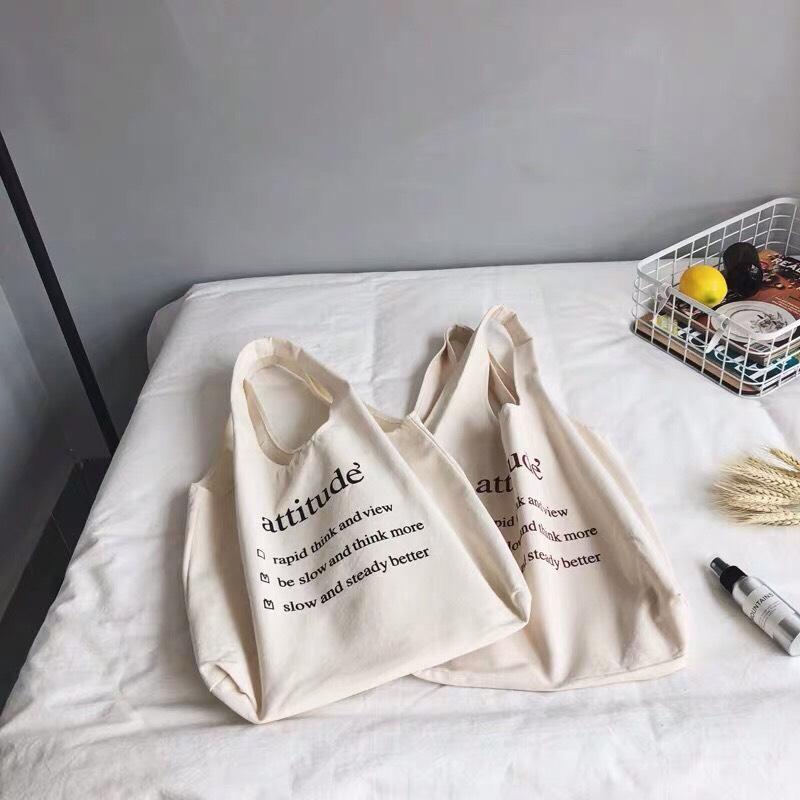 [HCM]TÚI VẢI CANVAS 100% CHẤT MỀM MỊN CHỮ