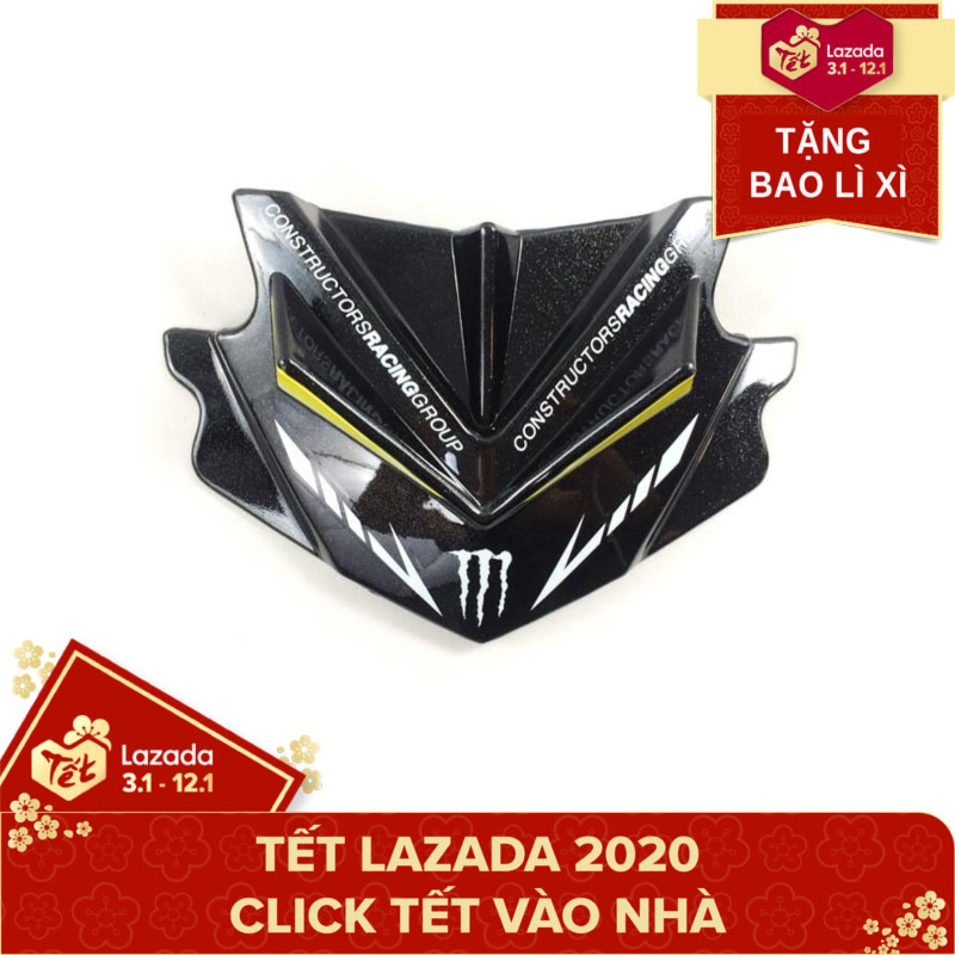 Mão ốp đầu Exciter 150 mẫu sừng (Đen vàng) + Tặng bao lì xì Green Networks