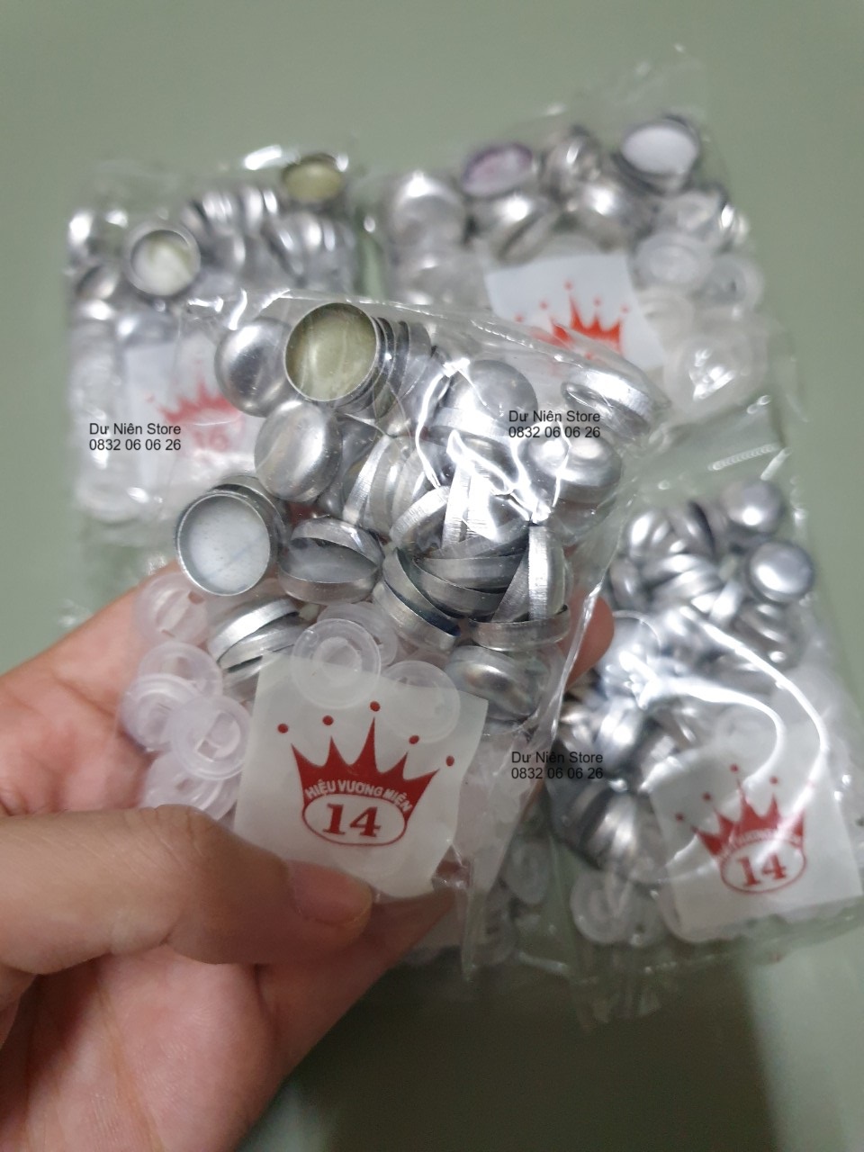 Nút Bọc Vải Đủ Size Chân Nhựa Gói 50 Nút.