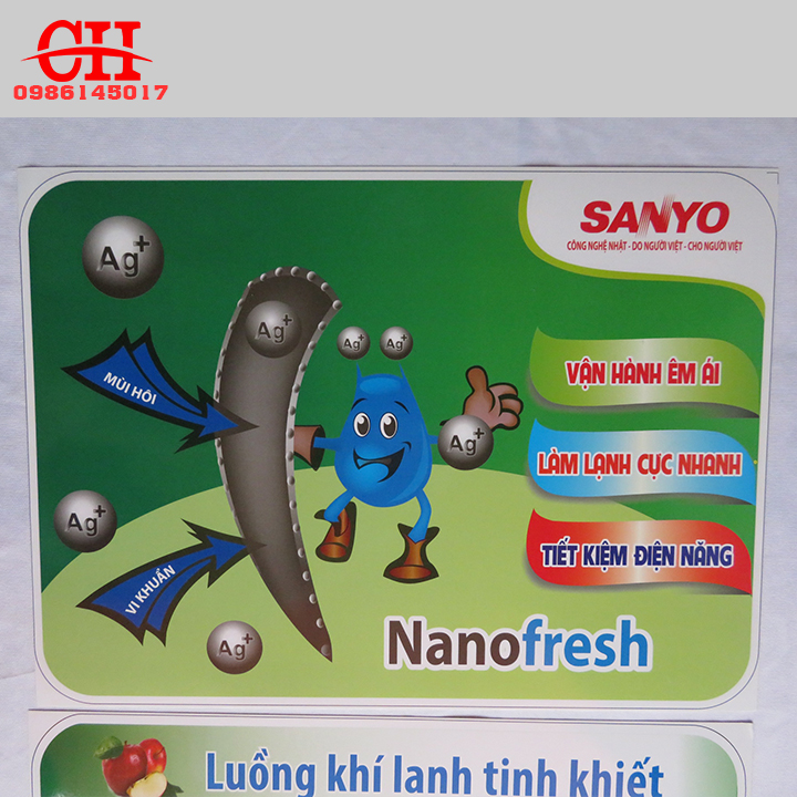 Tem dán tủ lanh SANYO nhiều mẫu