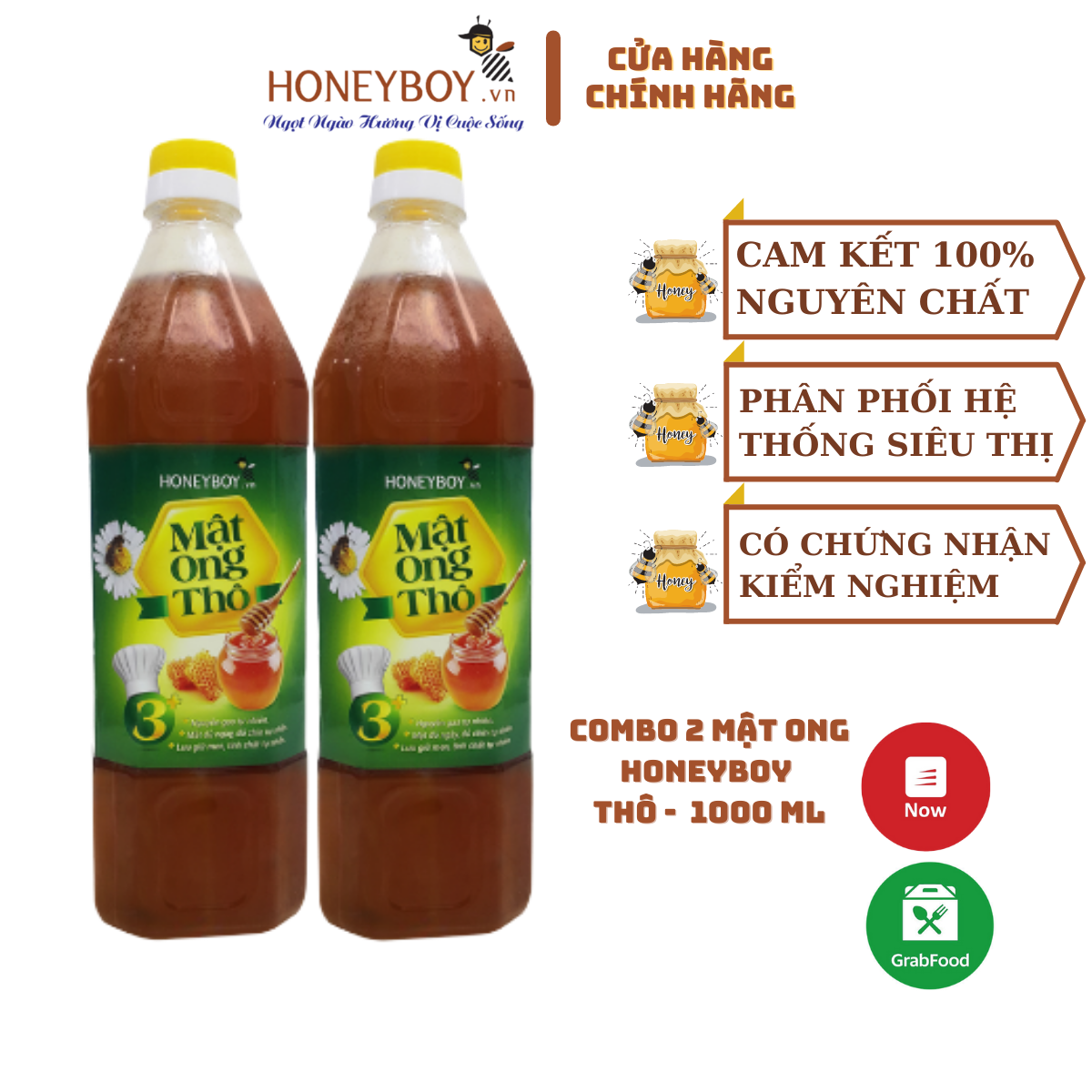 Bộ 2 Mật ong Thô HONEYBOY 1000ml
