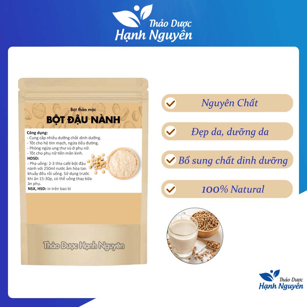 Bột đậu nành rang thơm nghiền mịn nguyên chất 1kg - Thảo Dược Hạnh Nguyên