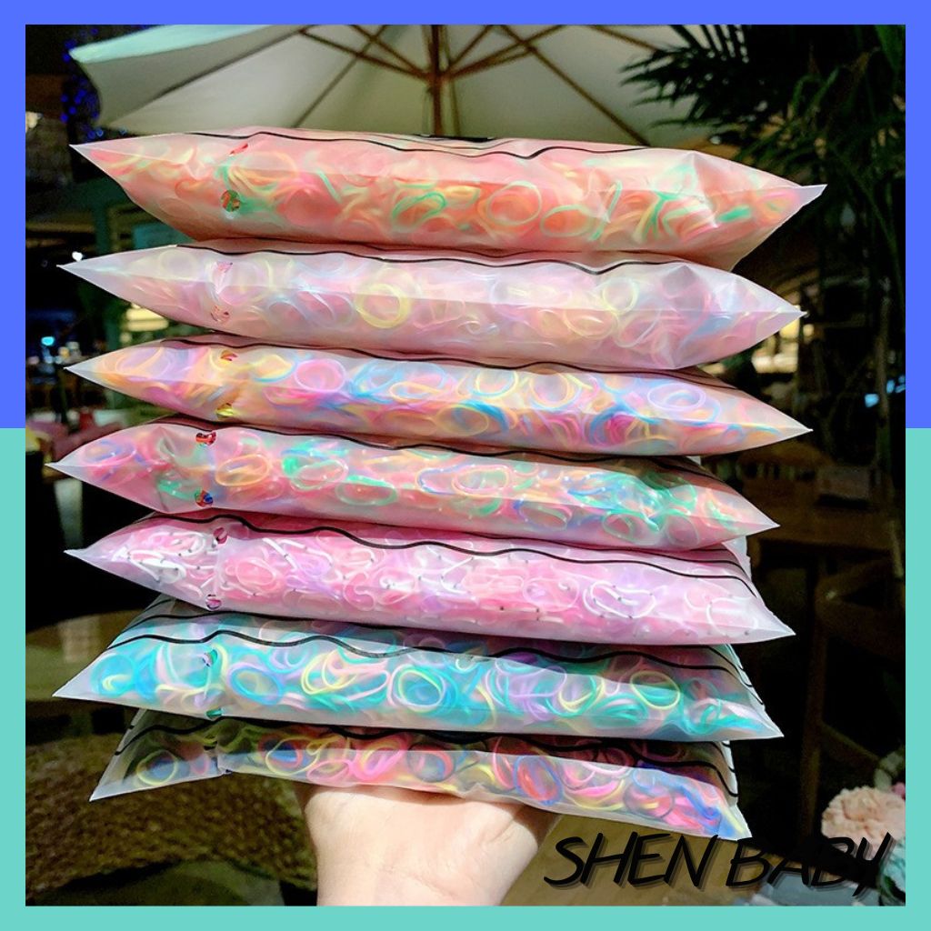 Chun buộc tóc, túi 1000 chiếc chun cột tóc KT38 Shen baby
