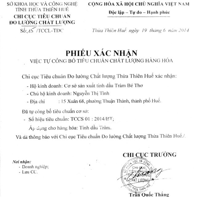 Tinh Dầu Tràm bé Thơ 50ml - 100ml ( có tem chính hãng cty Bé Thơ)