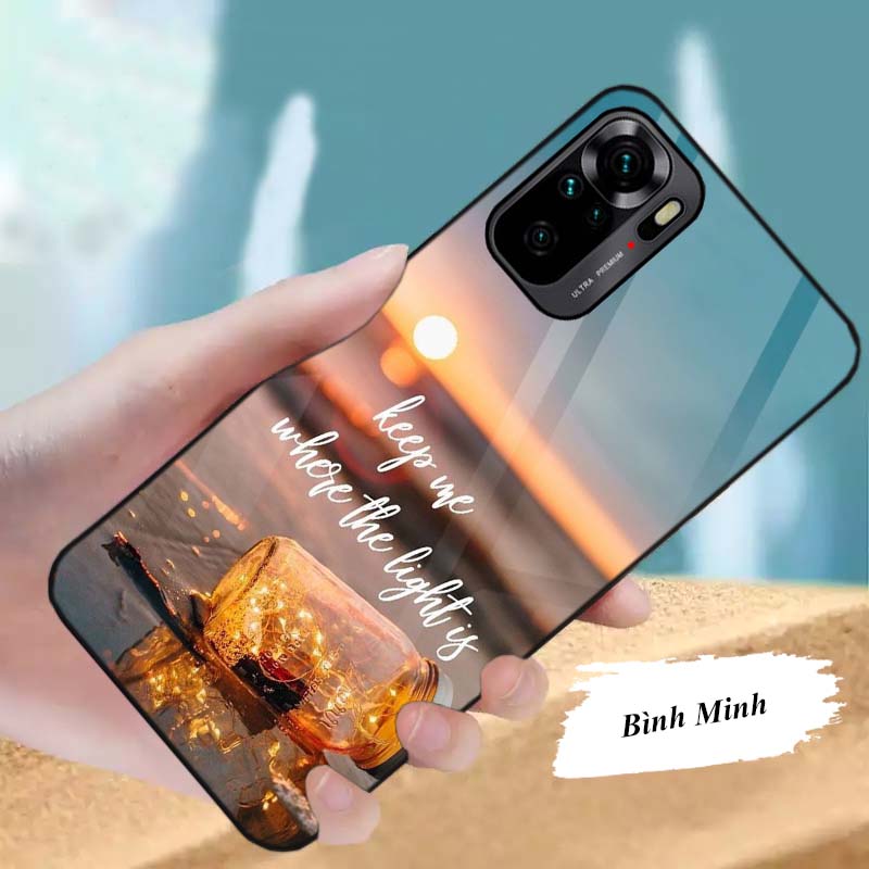 Ốp Xiaomi Redmi Note 10, Note 10s, Note 10 Pro, Note 10 5G Lưng Kính Cường Lực Sáng Bóng