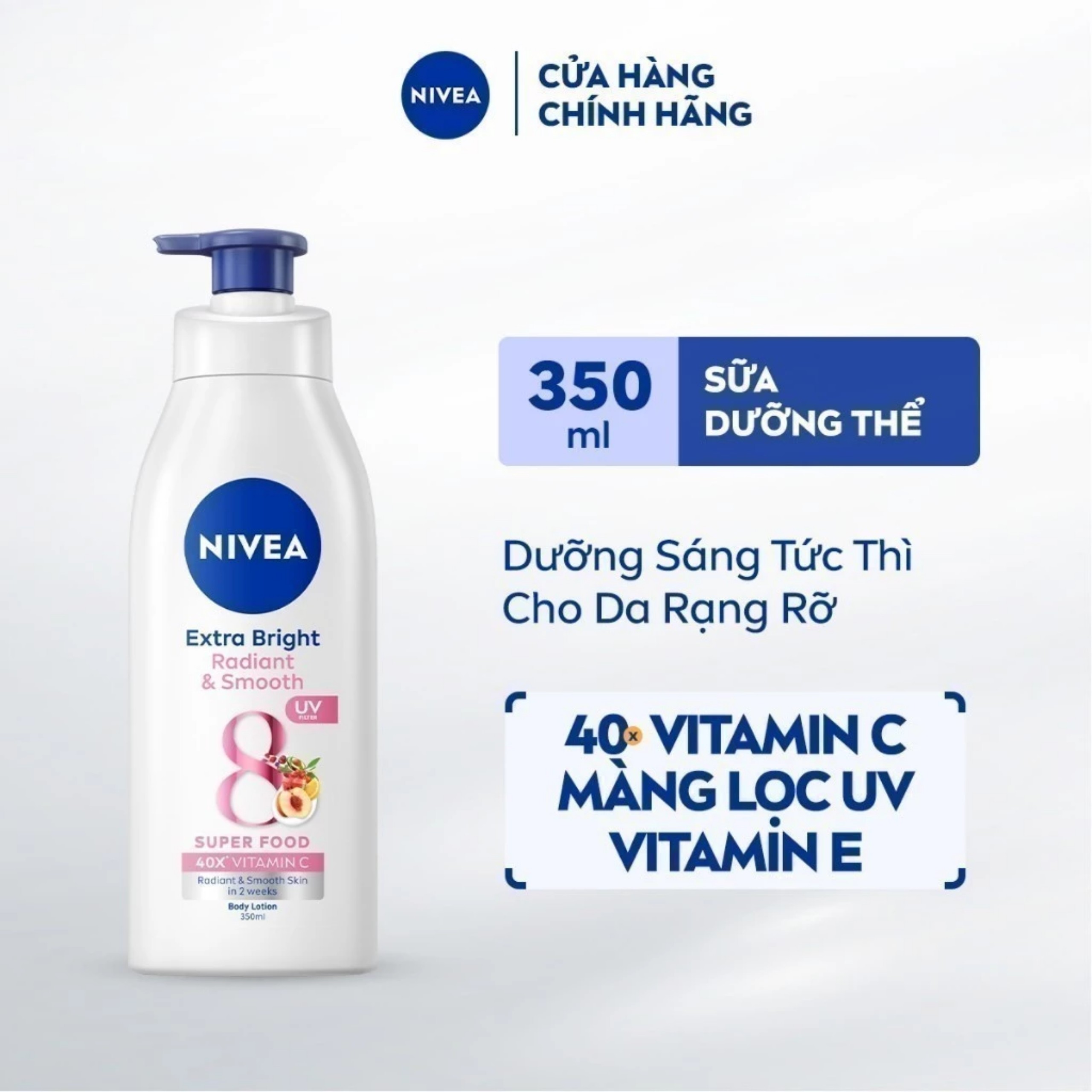 DƯỠNG BODY NIVEA EXTRA BRIGHT RADIANT & SMOOTH SUPER 350ML