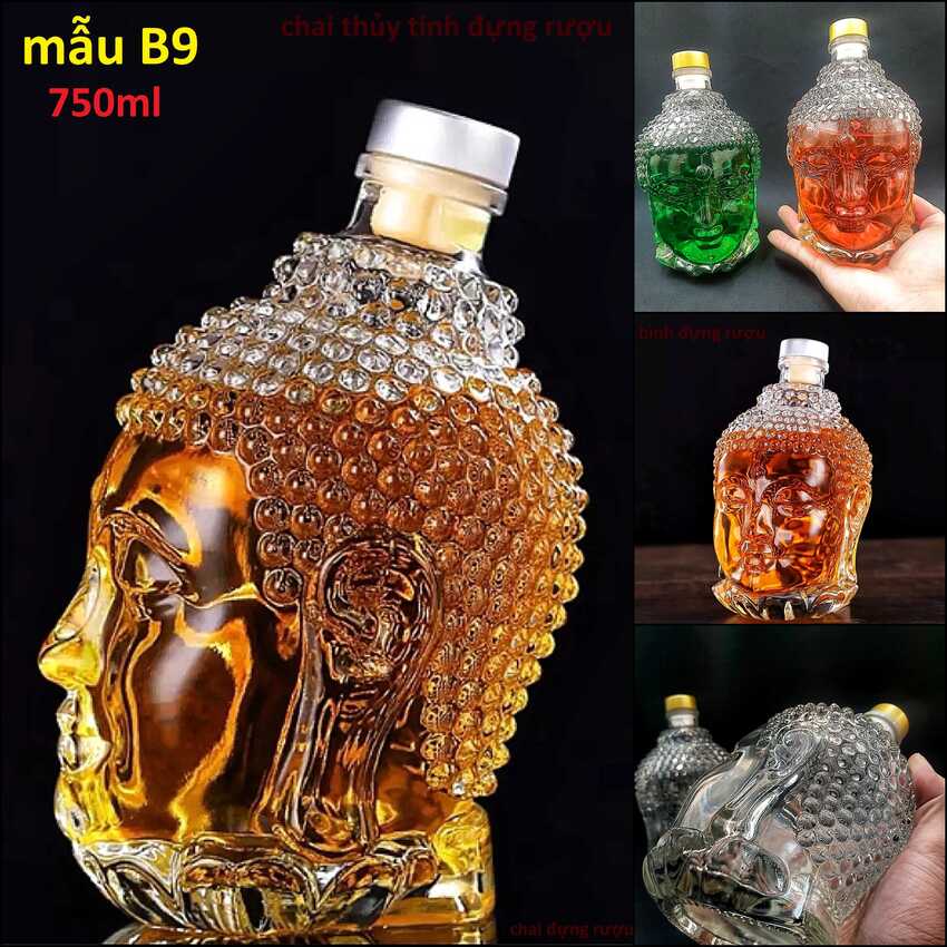 Chai Thủy Tinh Đựng Rượu 750ML cao cấp mẫu phật thủ – Vỏ Chai Rượu Đẹp ...