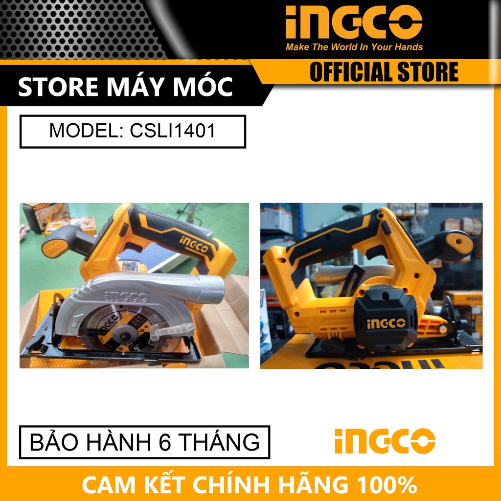 Máy cưa đĩa tròn dùng pin lithium 20v ingco csli1401- hàng chính hãng