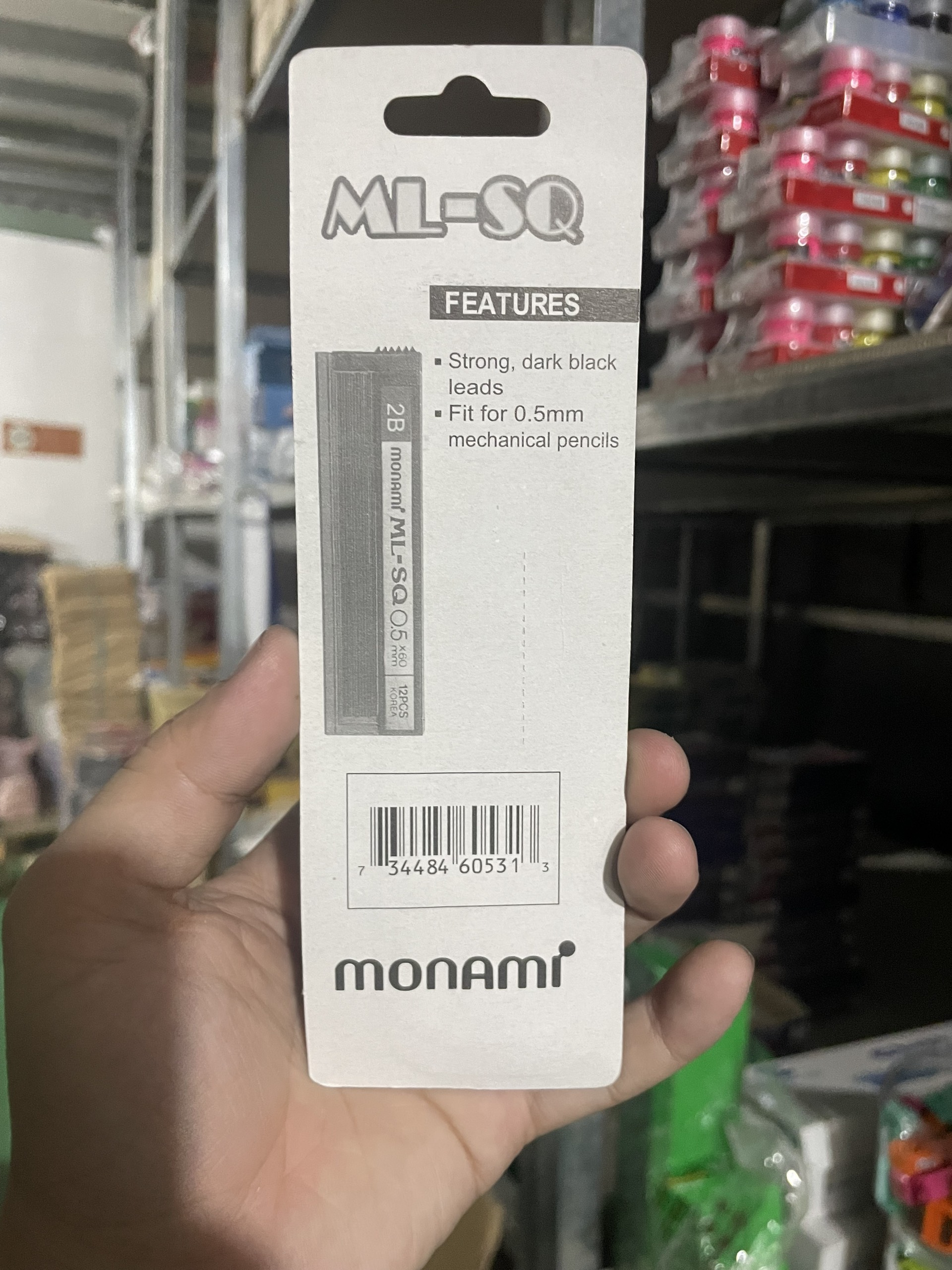 Vỉ 2 Ống Ruột Bút Chì Bấm Monami 0.5mm, 0.7mm 2B Viết nét đậm, nhẹ mượt và êm