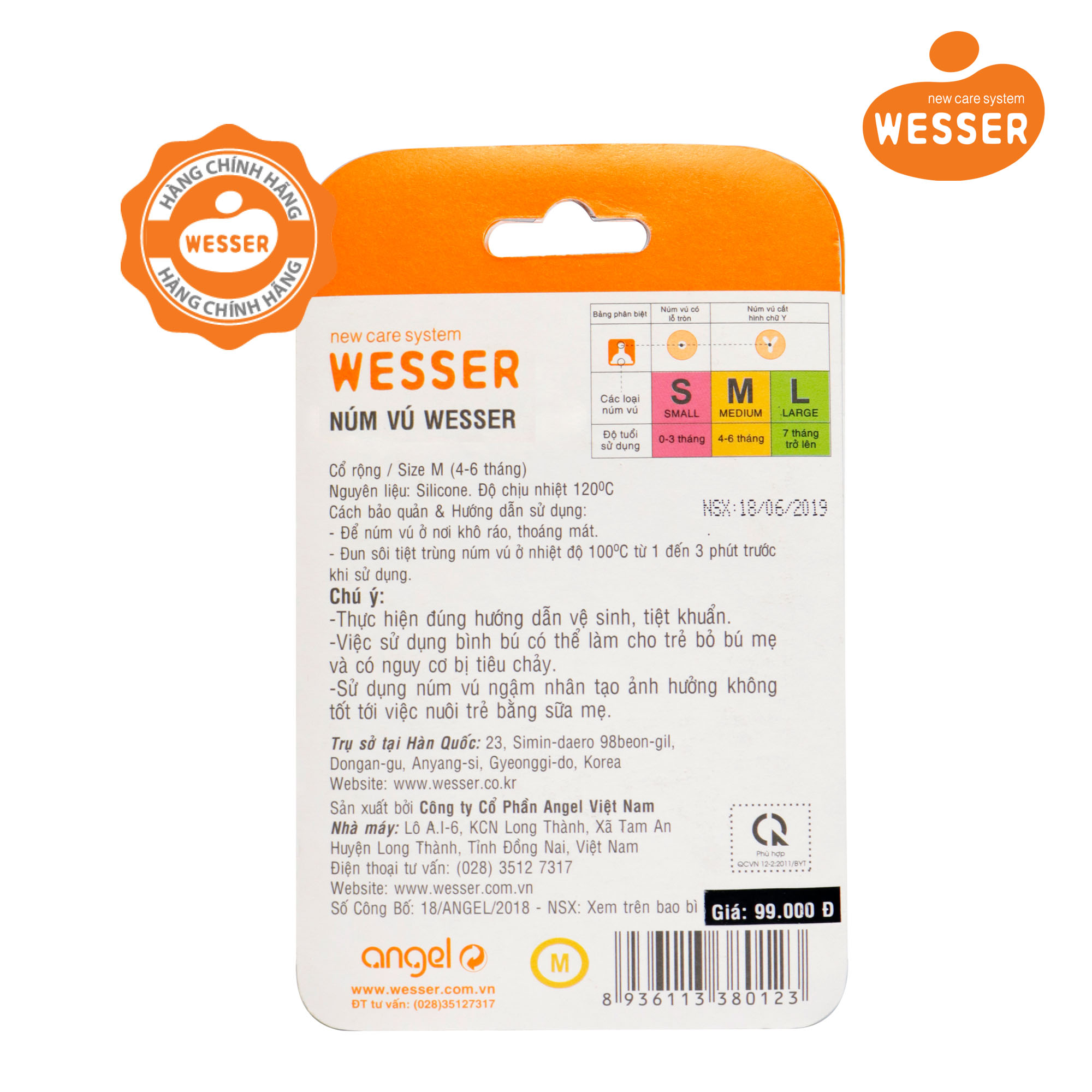 Núm vú Wesser Cổ rộng Size M
