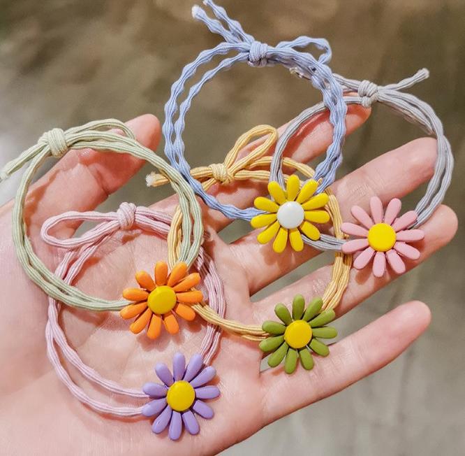 [ SIÊU XINH ] - COMBO 5 DÂY CỘT TÓC HÌNH HOA MẶT TRỜI SIÊU CUTE