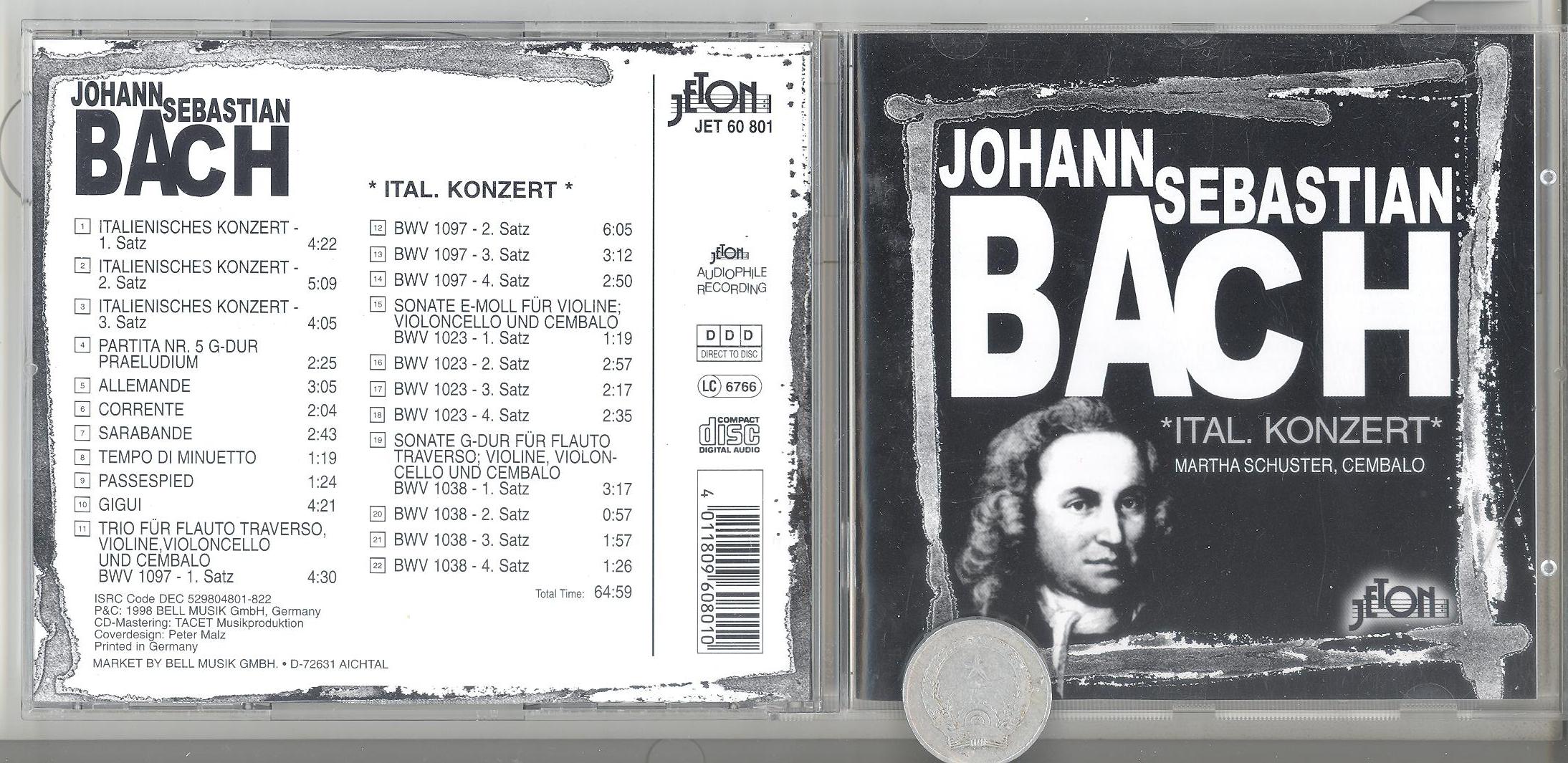 stereomate - Đĩa nhạc - CD gốc: Bach - Italian Concerto / Sonatas for Cembalo and Violin, Cello, Flute ++