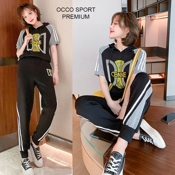 [HCM][CAO CẤP] Bộ đồ thể thao nữ có nón đính đá TT546  [HÀNG XUẤT NHẬT-HÀN QUỐC]
