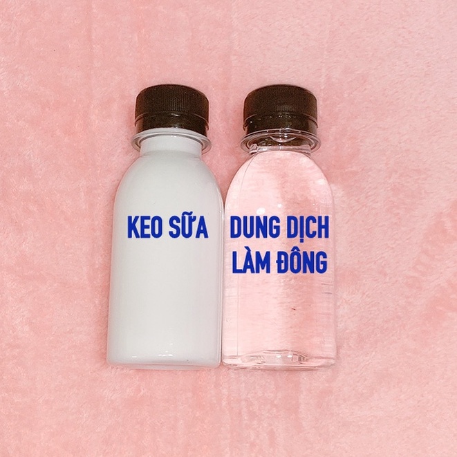 Combo 2 Chai Dung Dịch Làm Đông + Keo Sữa 100ml - Nguyên Liệu Làm Slime