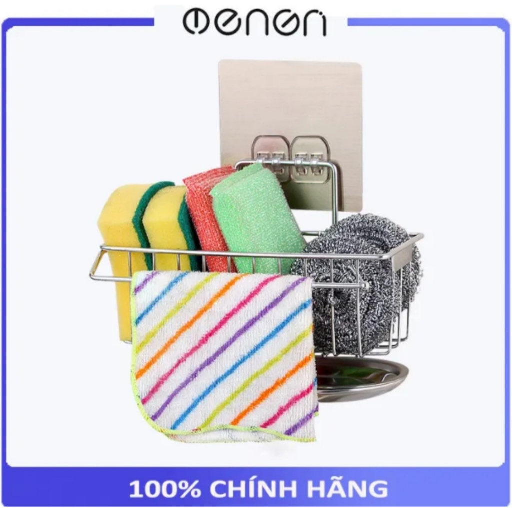 Giá kệ để giẻ rửa bát INOX có khay hứng nước. Kệ giá inox 304 đựng rẻ rửa bát, đựng đồ kèm khay hứng nước tiện dụng.