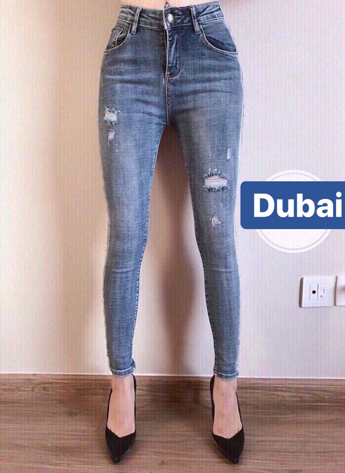 QUẦN JEAN NỮ CHẤT BÒ XANH WASH ĐẬM LƯNG CAO NÂNG MÔNG HÀN QUỐC DB-534 CAO CẤP - DUBAI FASHION