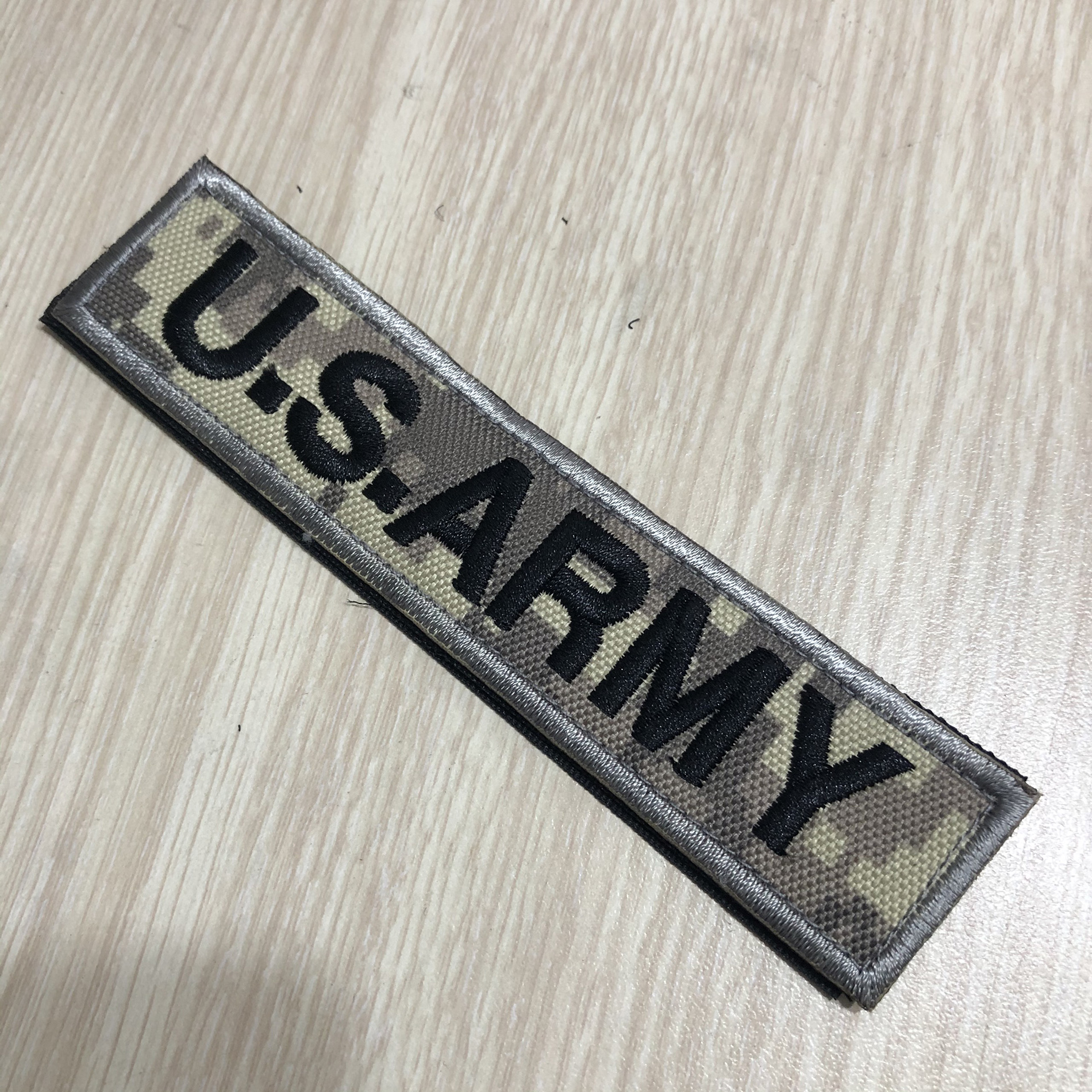 1 tấm Patch dán vải Velcro thêu 3D U.S.ARMY dán nón balo
