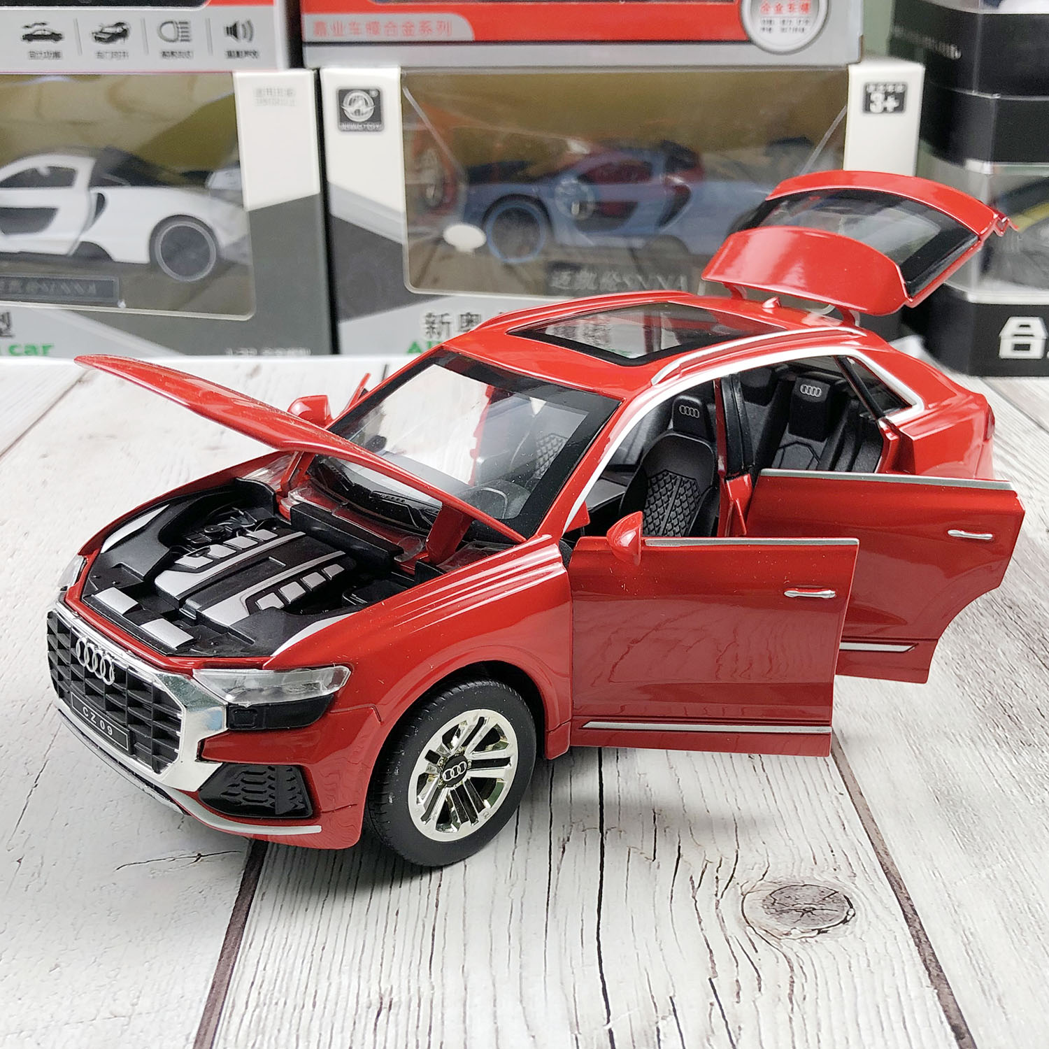 Mô hình xe ô tô Audi Q8 tỉ lệ 1 24 hãng Chezhi khung thép sơn tĩnh điện