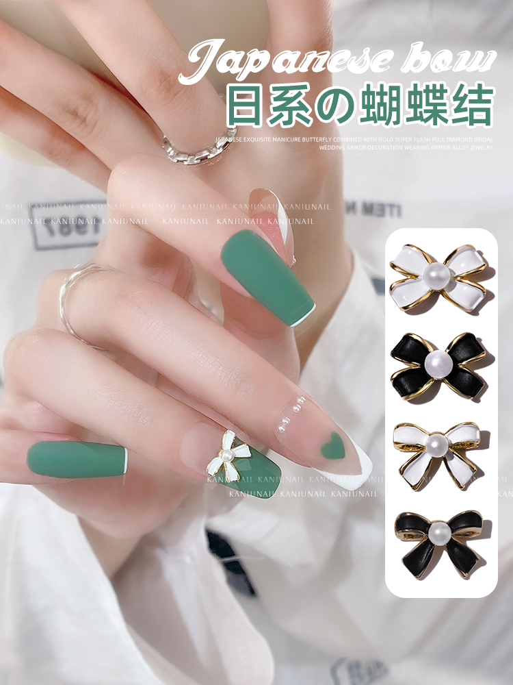 Charm Nơ Lì Kim Loại Hàn Quốc Trang Trí Móng