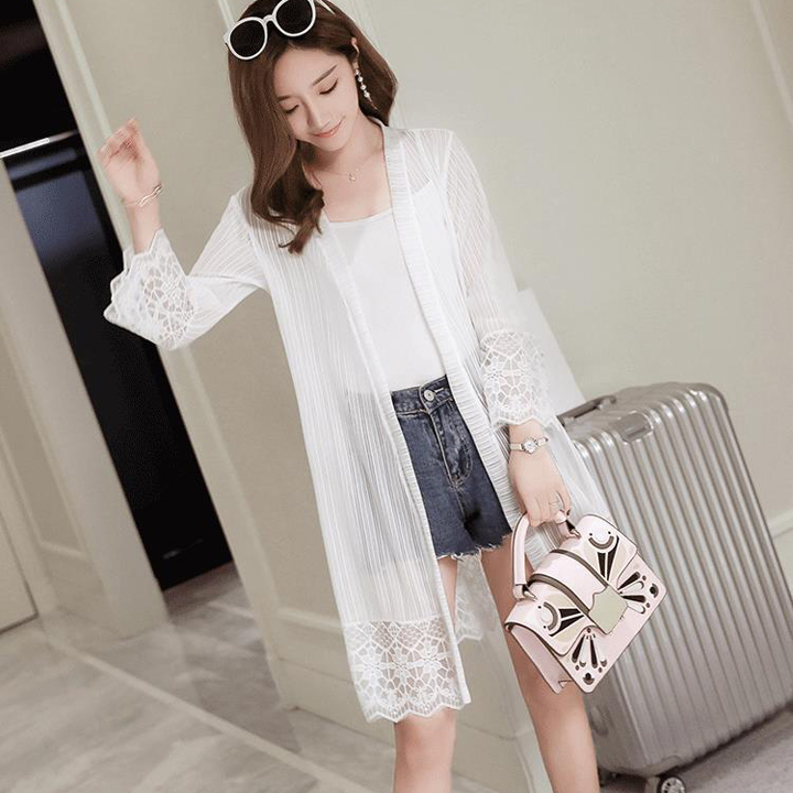 Áo Khoác Ren Mỏng Dáng Dài