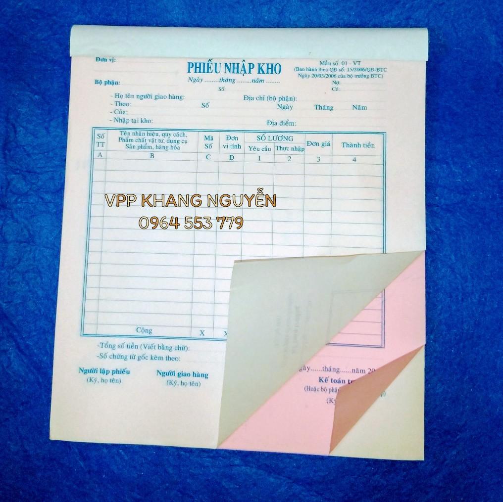 Phiếu xuất nhập 2 liên 50 bộ
