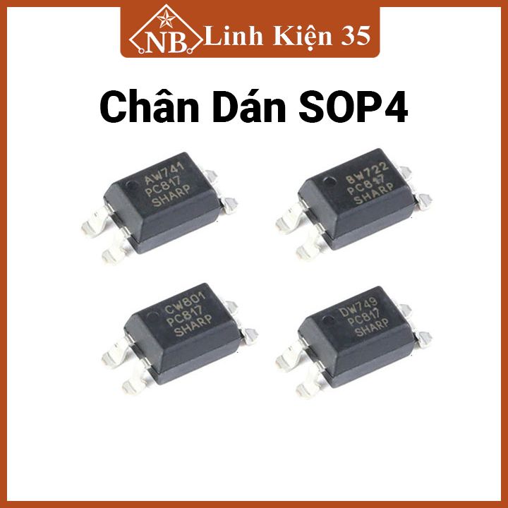 Ic chức năng opto pc817 sop4 / dip4 sharp điện áp 5v dòng 5ma