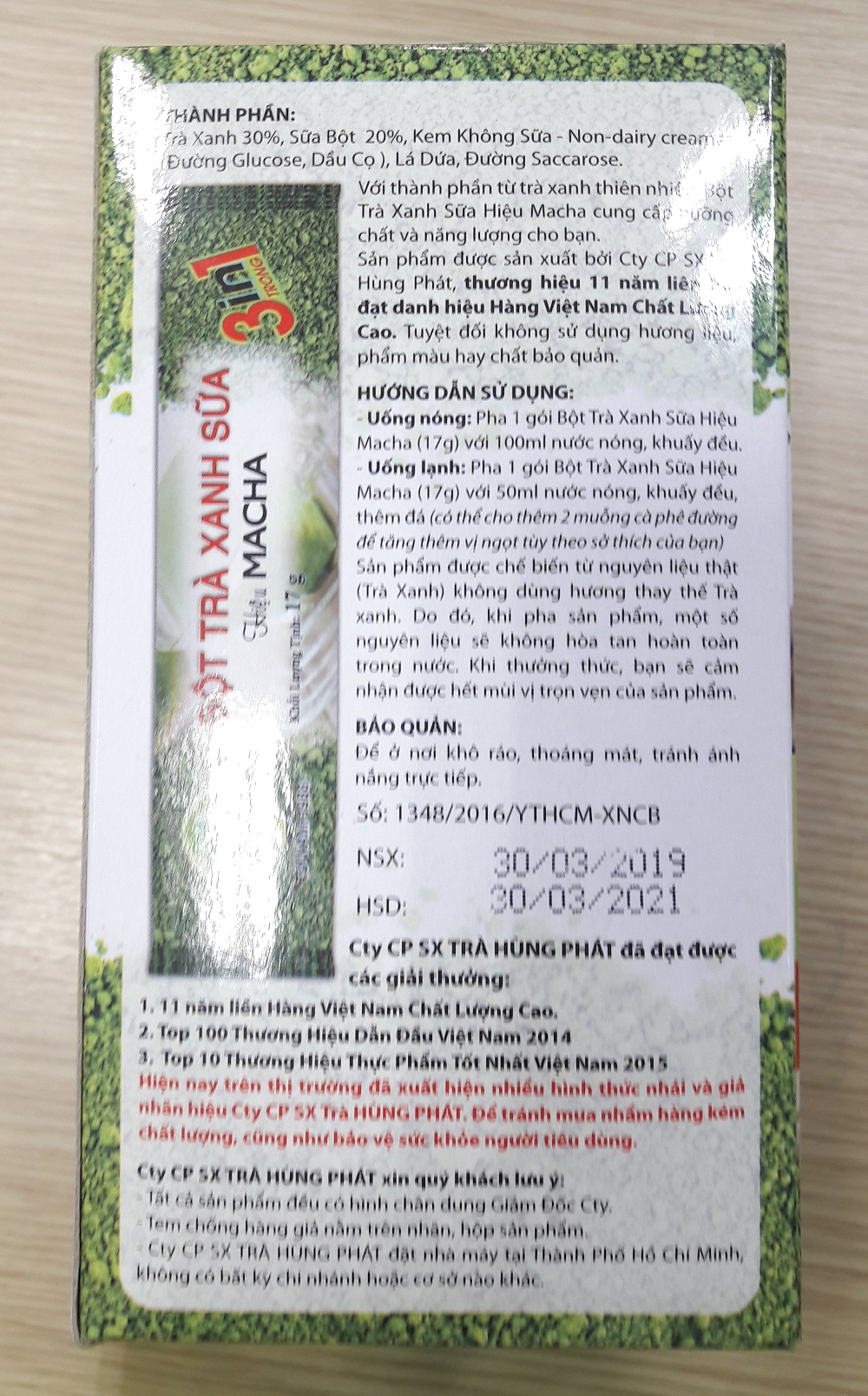 [HCM]BỘT TRÀ XANH SỮA Hiệu Macha (TRÀ XANH SỮA) - Thương Hiệu Hùng Phát